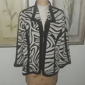 Chico's lightweight black and beige jacket